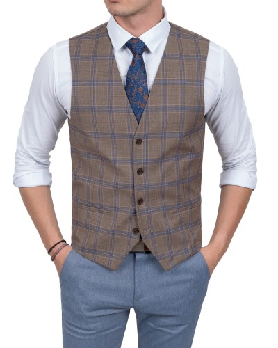 kamizleka-meska-brazowa-krata-elegancka-4.jpg