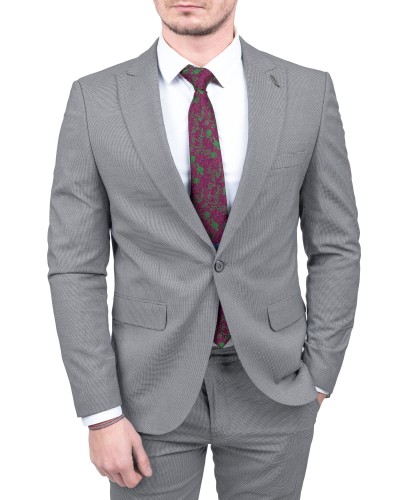 Marynarka męska szara pepitka slim fit – elegancki wzór do koszuli