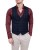Kamizelka męska granatowa w kratę Slim Fit przód