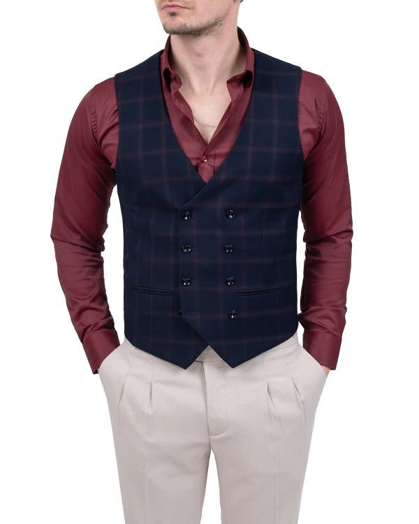 Kamizelka męska granatowa Slim Fit – stylizacja smart casual