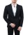 Marynarka męska czarna Slim Fit gładka – front na modelu