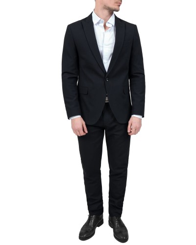 Garnitur męski czarny Slim Fit – całość z przodu