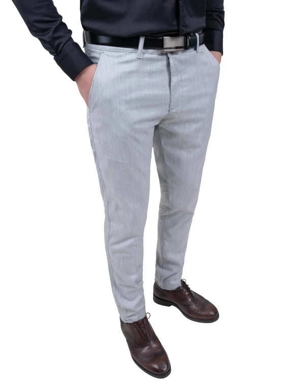spodnie szare męskie eleganckie widziane z boku