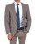 Marynarka męska beżowa Slim Fit gładka – przód z krawatem