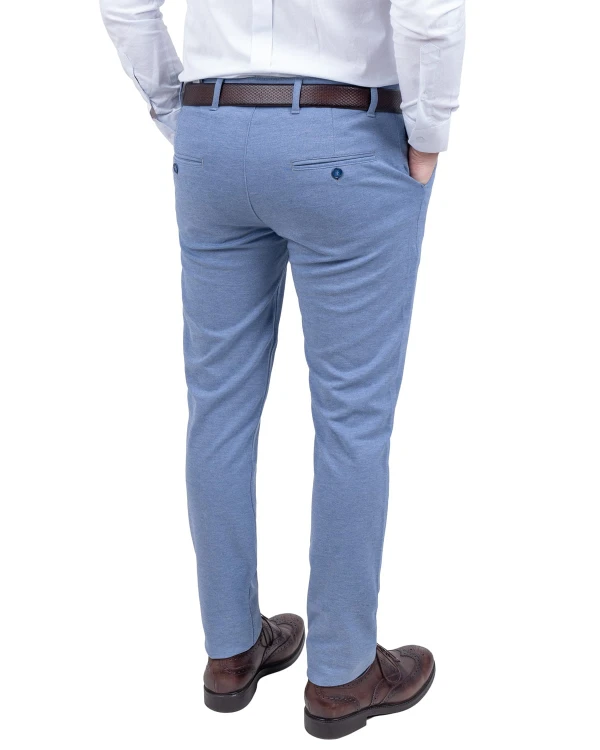 Spodnie męskie Slim Fit jasnoniebieskie tył
