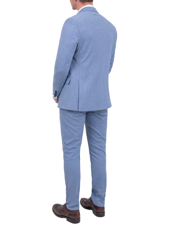 garnitur męski jasnoniebieski Slim Fit tył