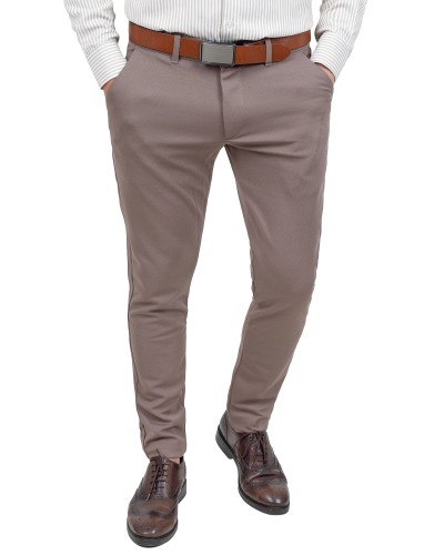 Spodnie męskie cappuccino Slim Fit – przód