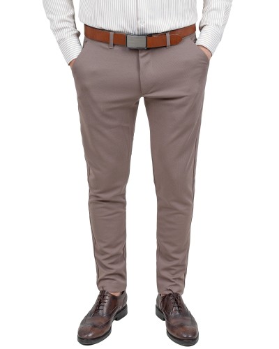 Spodnie męskie jasny brąz Slim Fit – przód