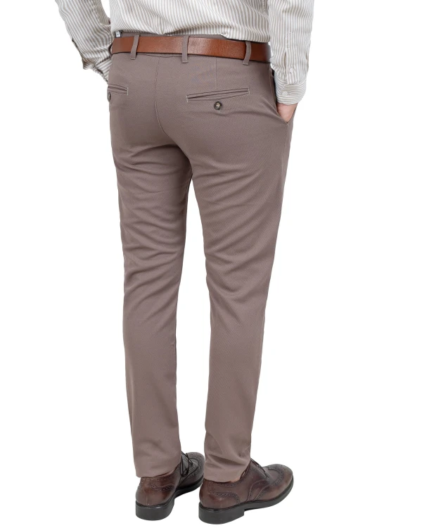 Spodnie męskie cappuccino Slim Fit – tył
