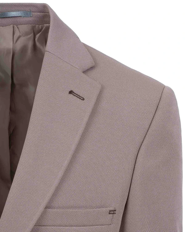 Marynarka męska cappuccino Slim Fit – kołnierz i klapy