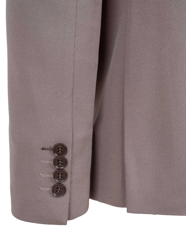 Marynarka męska cappuccino Slim Fit – rękaw z guzikami