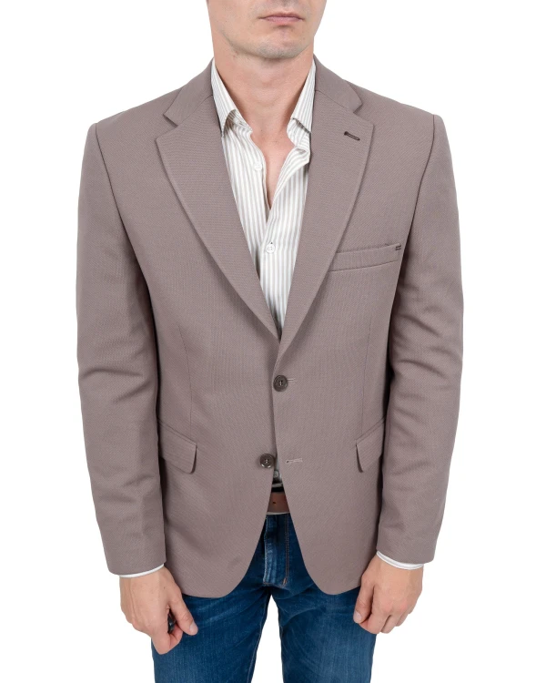 Marynarka męska cappuccino Slim Fit – przód