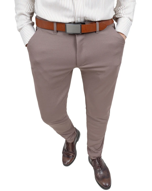 spodnie eleganckie męskie cappuccino slim