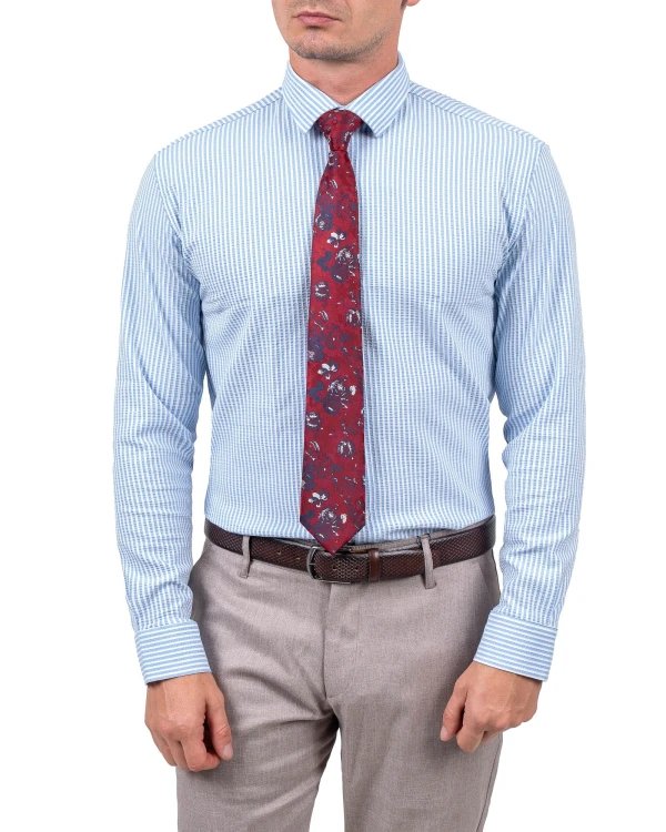 elegancka koszula męska w paski z krawatem