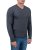 Grafitowy sweter męski w serek, ujęcie na modelu do pasa