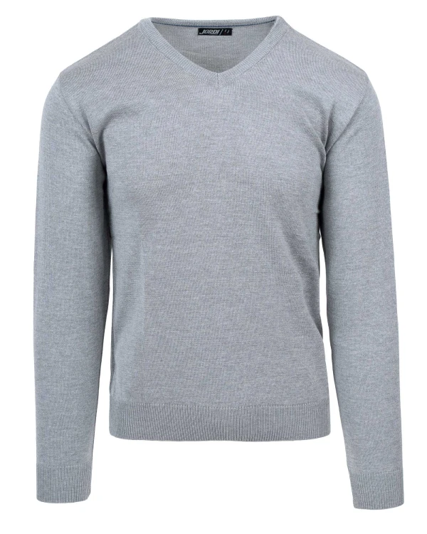 sweter męski szary w serek przód