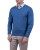 sweter męski niebieski w serek z koszulą