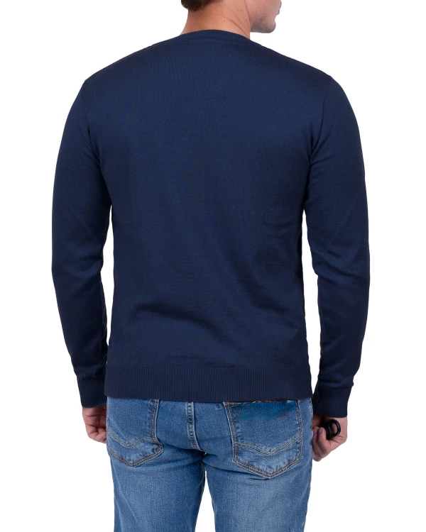 sweter męski granatowy w serek - tył