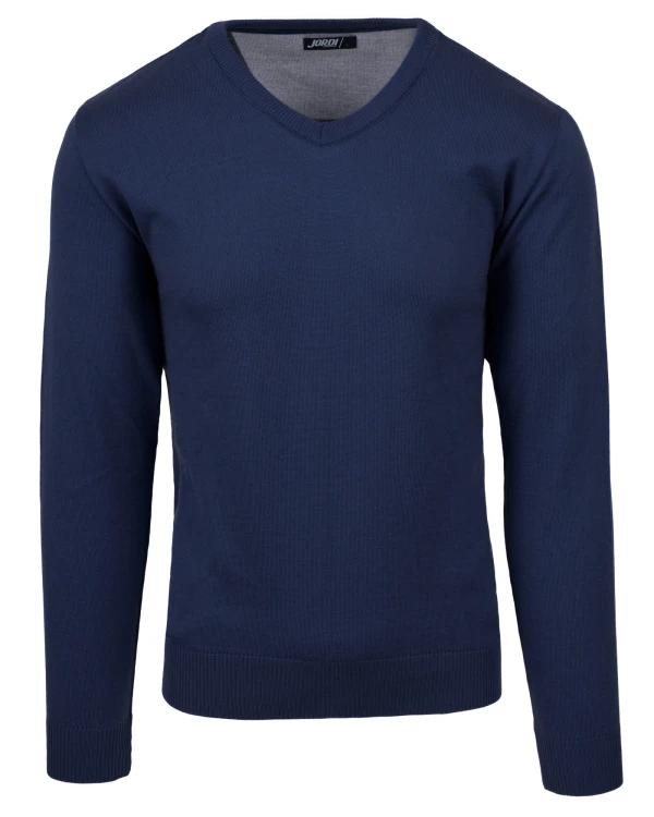 sweter męski granatowy w serek - przód