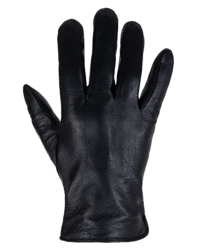 Rękawiczki męskie skórzane czarne ciepłe gładkie