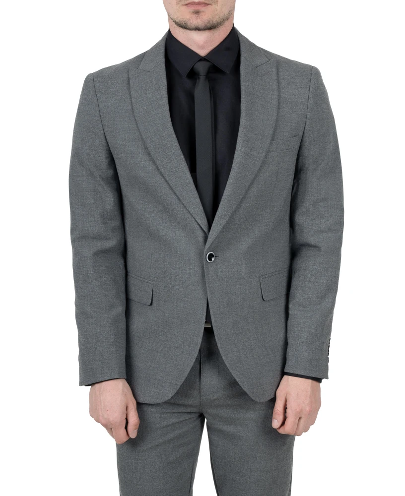 zapięta szara marynarka męska szara na modelu