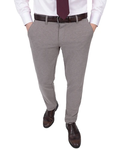 Spodnie Męskie Szary Beż Melanż Slim Fit