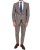 Garnitur męski beżowy Slim Fit gładki – widok z przodu z krawatem, Szafler