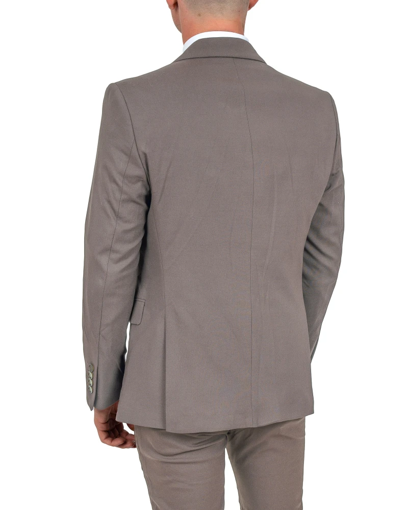 Garnitur męski beżowy Slim Fit gładki – widok z tyłu, Szafler