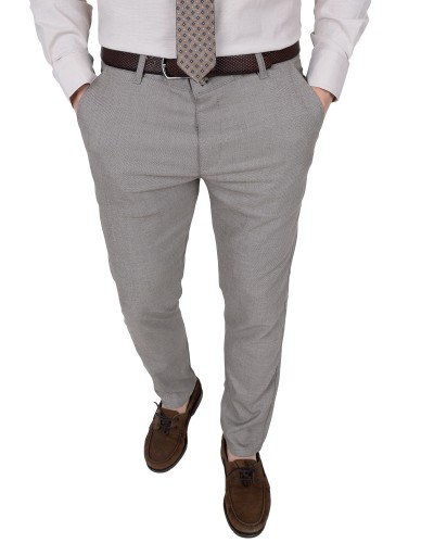 Jasnoszare spodnie męskie slim fit - widok z przodu, Szafler