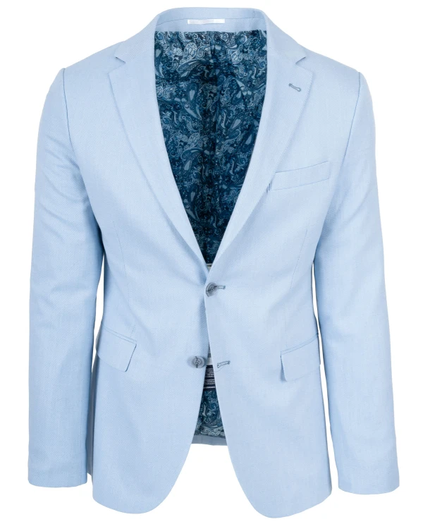 Marynarka męska błękitna Slim Fit - widok z przodu, Szafler