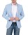 Marynarka męska błękitna z jeansami - stylizacja smart casual z przodu, Szafler