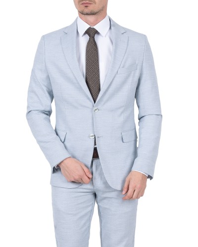 Marynarka męska szaroniebieska Slim Fit - widok z przodu, Szafler