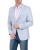 Marynarka męska szaroniebieska z jeansami - stylizacja smart casual z przodu, Szafler