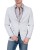 Marynarka męska jasnoszara z jeansami - stylizacja smart casual z przodu, Szafler