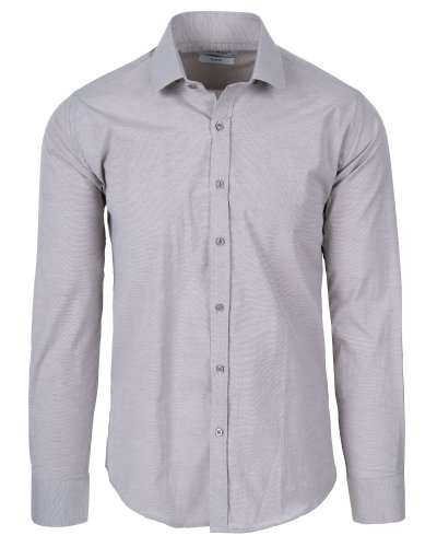 Koszula męska ciemnobeżowa Slim Fit Ego Man - widok z przodu, Szafler