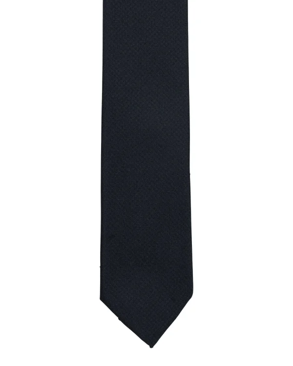 Czarny krawat męski wąski 6 cm - cały krawat