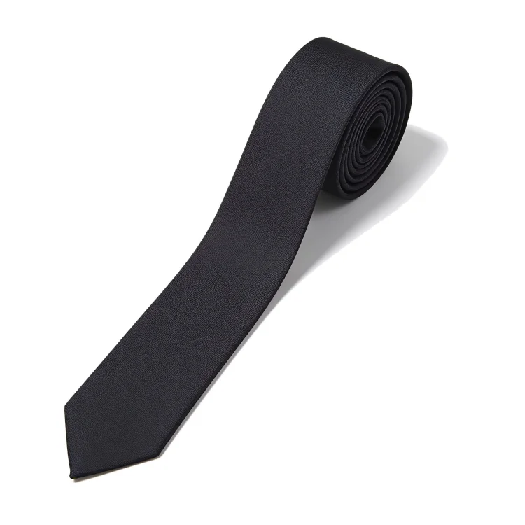 Zwinięty czarny krawat męski 6 cm