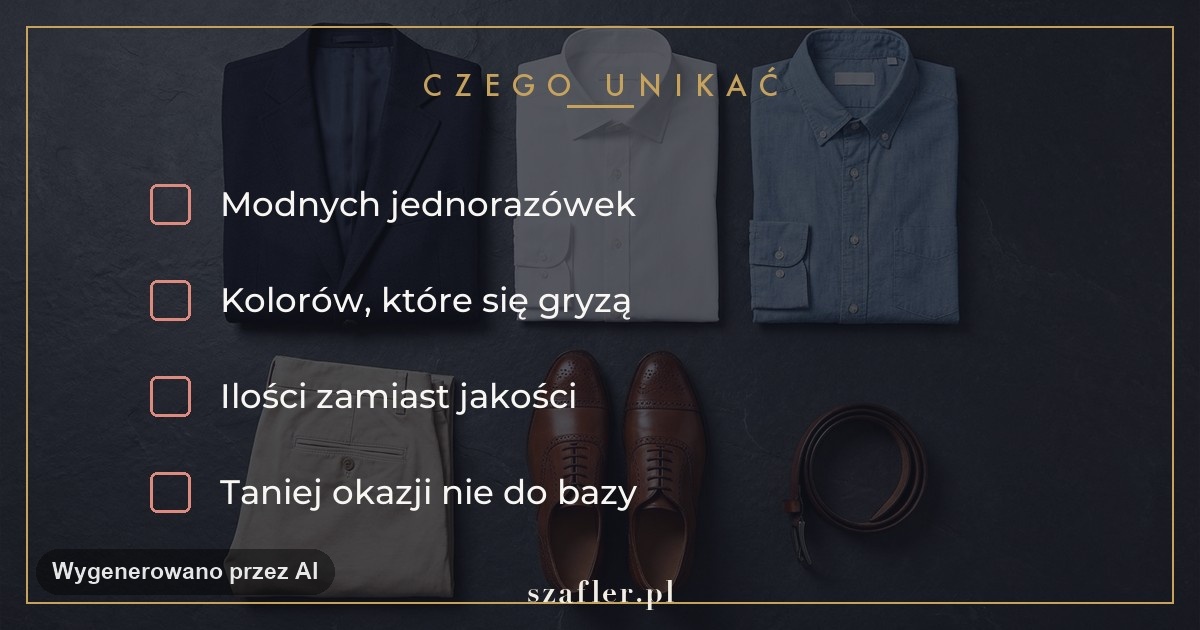 Czego unikać przy budowaniu szafy - modne jednorazowki i chaos kolorow