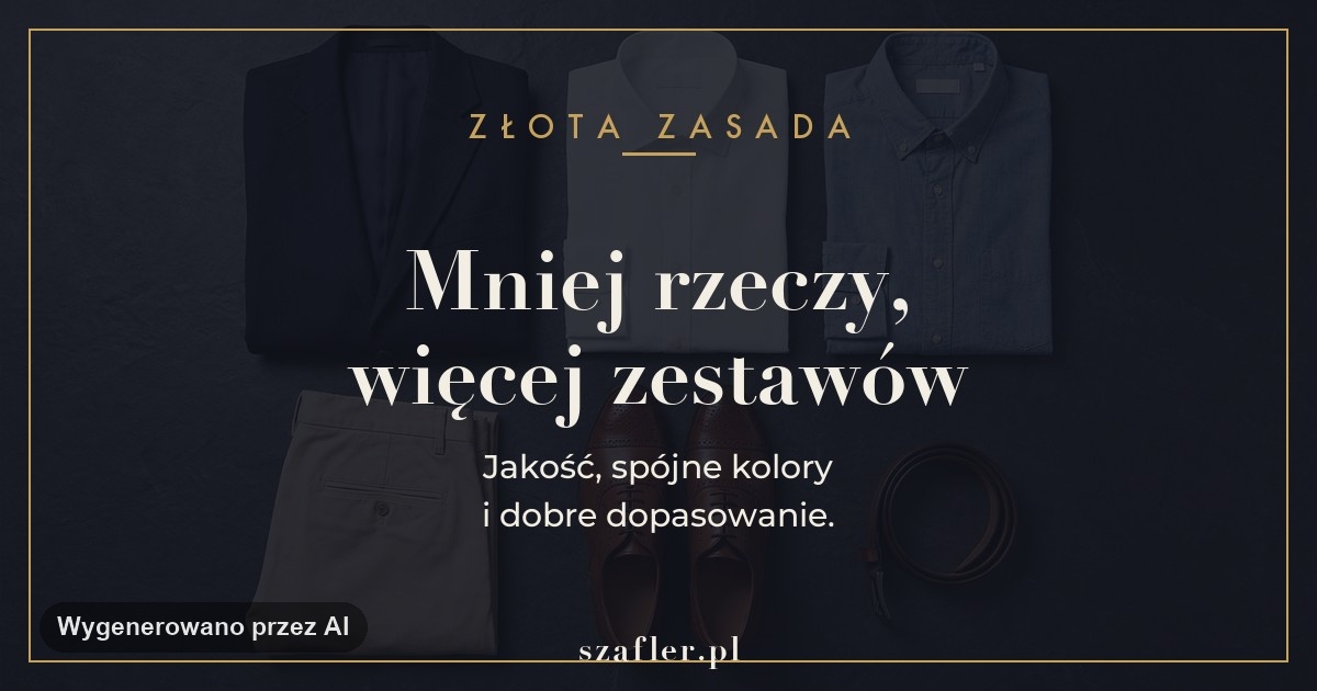 Zasada bazy garderoby - mniej rzeczy, więcej zestawów
