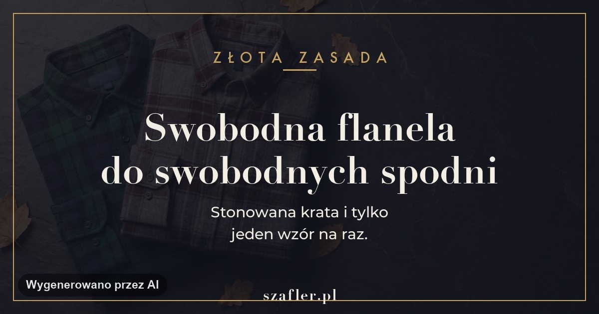 Zasada flaneli - swobodny materiał do swobodnych spodni
