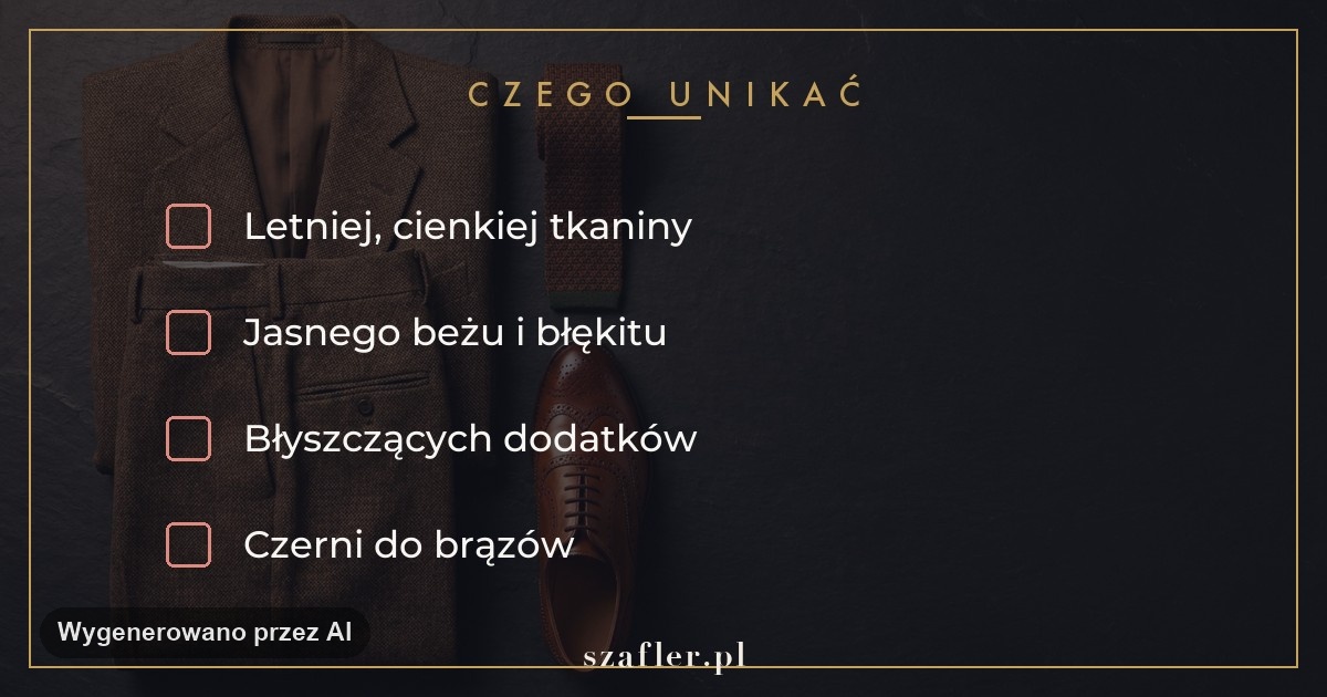 Czego unikać w jesiennym garniturze - letnia tkanina i jasne kolory