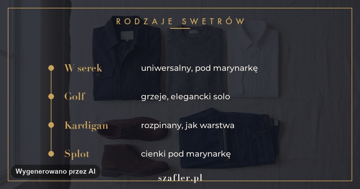 Mężczyzna dobiera sweter męski w serek do koszuli