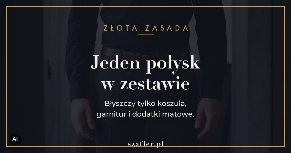 Zasada noszenia koszuli satynowej - jeden połysk w zestawie