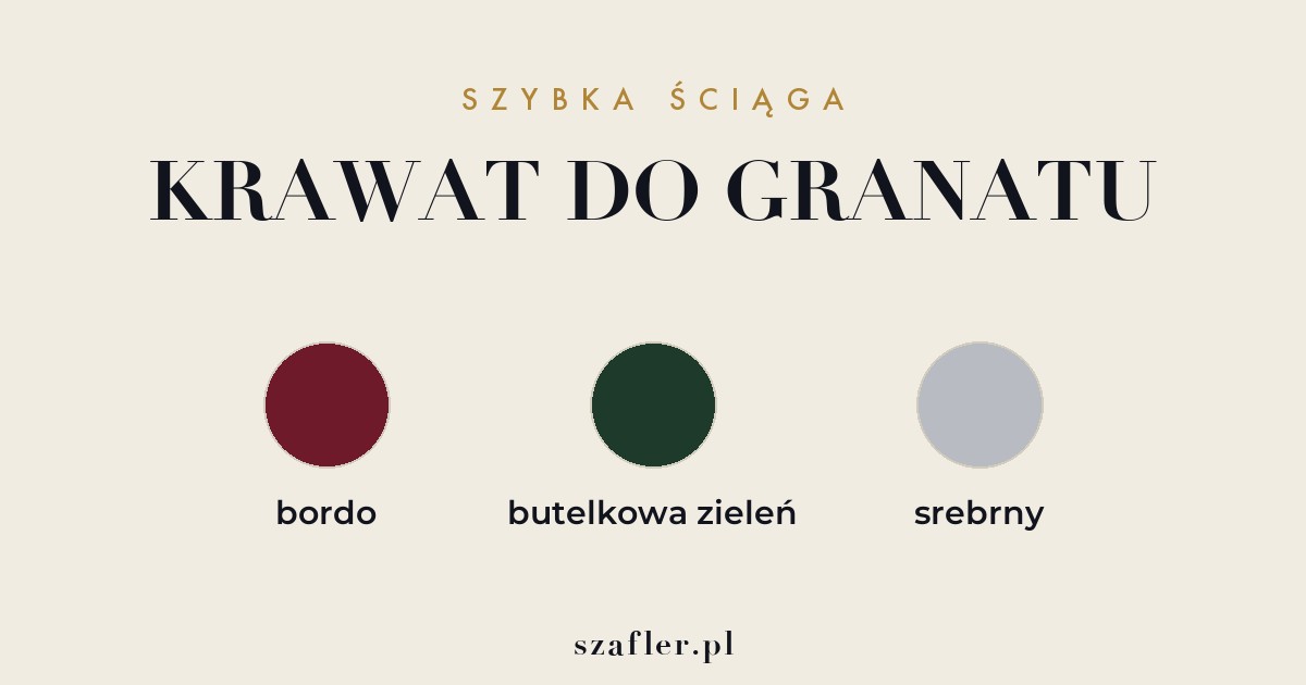 Kolory krawata do granatowego garnituru - bordo, butelkowa zieleń, srebrny