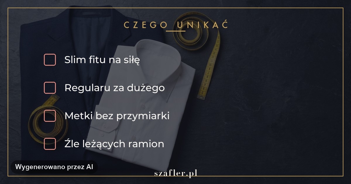 Czego unikać przy kroju - za ciasny slim fit i zbyt luźny regular
