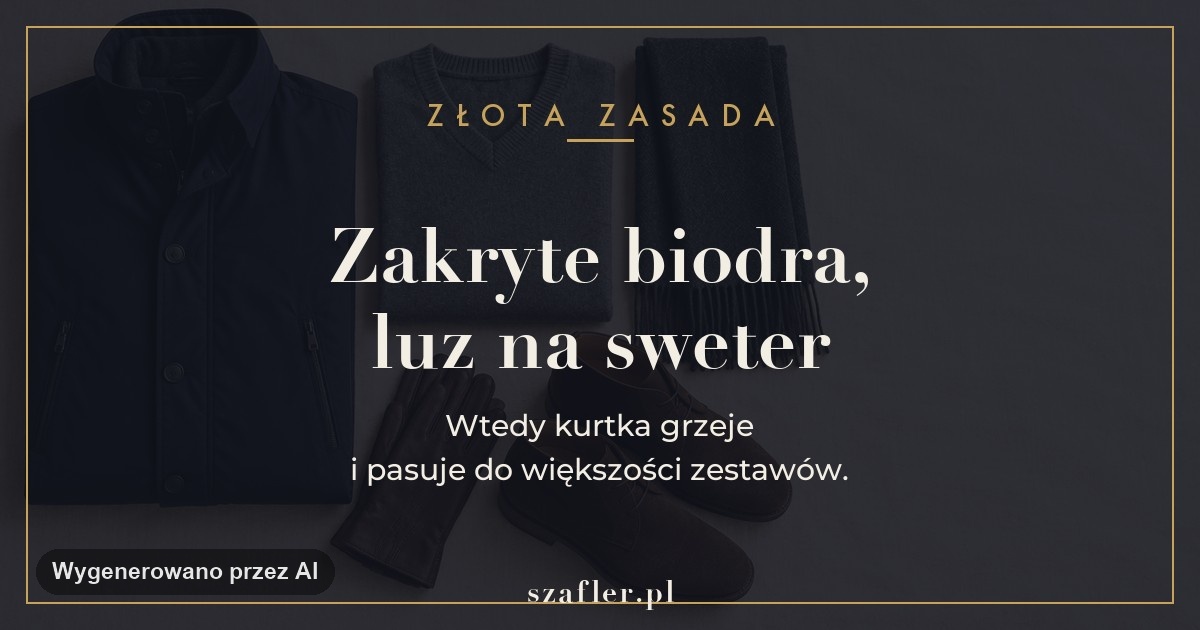 Zasada wyboru kurtki zimowej - zakryte biodra i miejsce na sweter