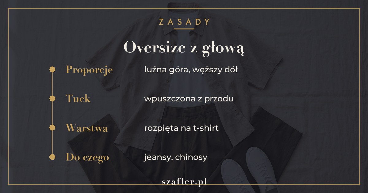 Zasada proporcji w oversize - luźna góra i węższy dół