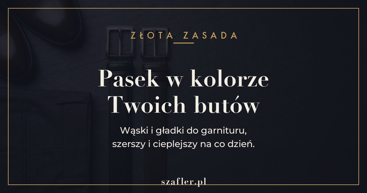Zasada paska do garnituru - wąski, gładki, w kolorze butów