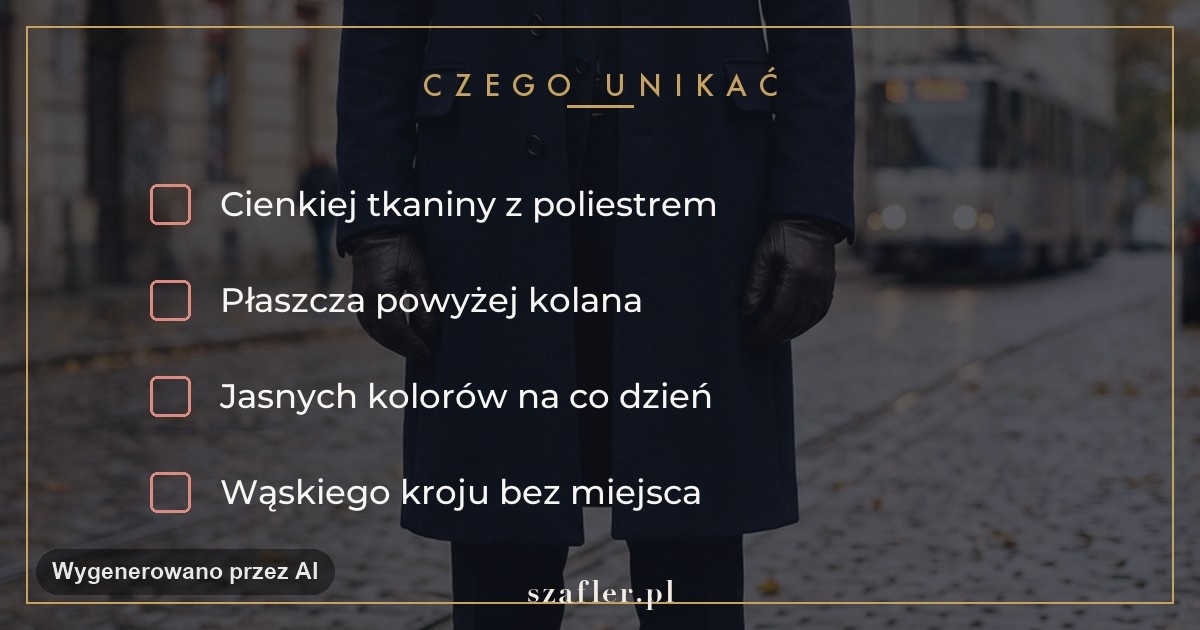 Czego unikać - za cienka tkanina i za krótki płaszcz na mróz