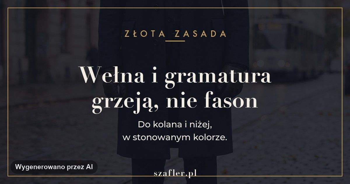 Zasada zimowego płaszcza - wełna, gramatura i długość